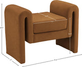 Sloan Saddle Velvet 31.5" Bench - Ella Furniture