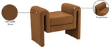 Sloan Saddle Velvet 31.5" Bench - Ella Furniture