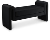 Sloan Black Velvet 51" Bench - Ella Furniture