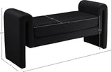 Sloan Black Velvet 51" Bench - Ella Furniture