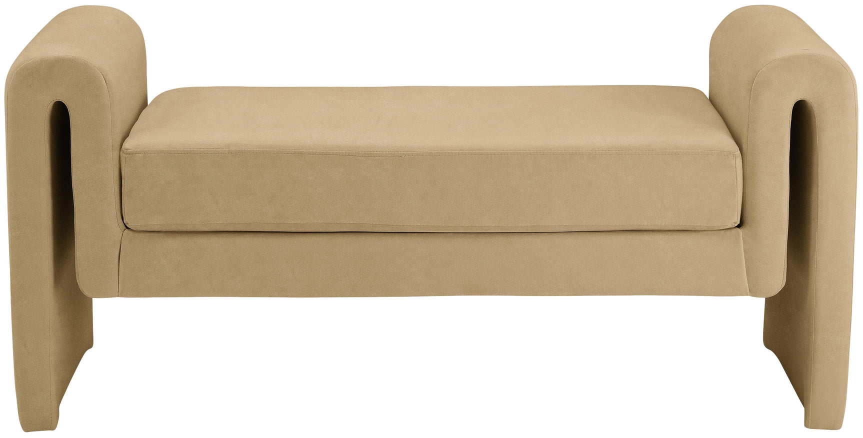 Sloan Camel Velvet 51" Bench - Ella Furniture