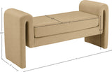Sloan Camel Velvet 51" Bench - Ella Furniture