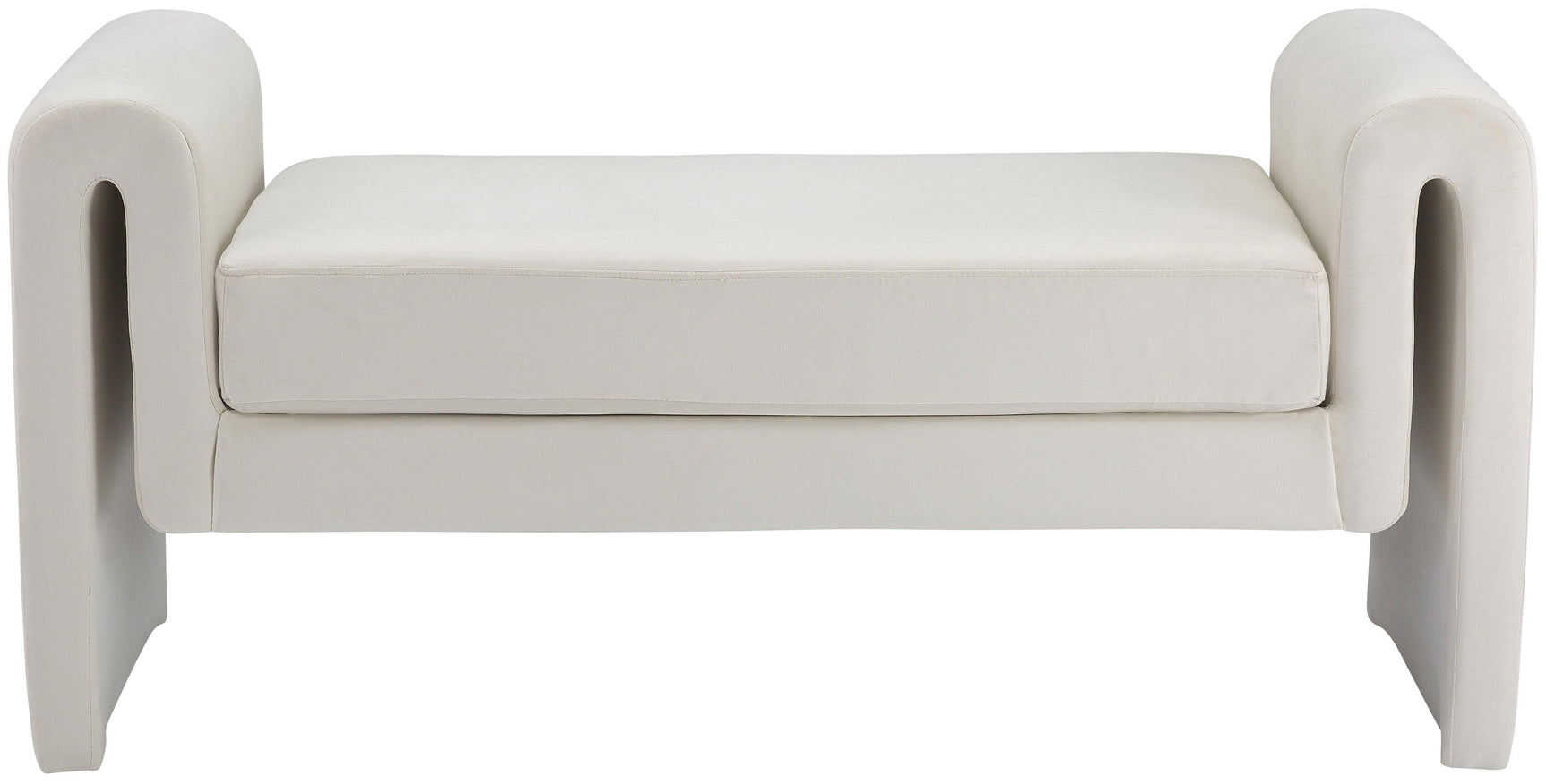 Sloan Cream Velvet 51" Bench - Ella Furniture