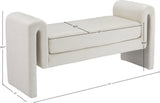 Sloan Cream Velvet 51" Bench - Ella Furniture