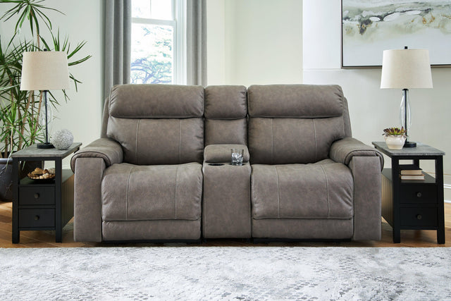 Starbot Fossil 3-Piece Power Reclining Loveseat With Console - Ella Furniture