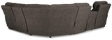 Hoopster Gunmetal 6-Piece Power Reclining Sectional - Ella Furniture