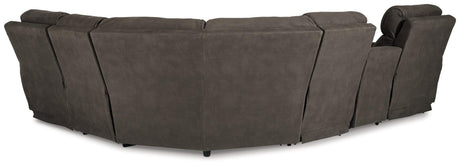 Hoopster Gunmetal 6-Piece Power Reclining Sectional - Ella Furniture