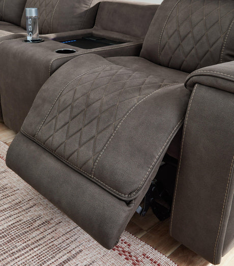 Hoopster Gunmetal 6-Piece Power Reclining Sectional - Ella Furniture
