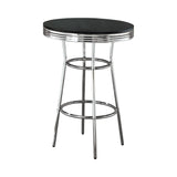 Theodore Round Bar Table Black And Chrome - Ella Furniture