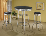 Theodore Round Bar Table Black And Chrome - Ella Furniture