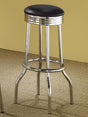 Theodore Upholstered Top Bar Stools Black And Chrome (Set Of 2) - Ella Furniture