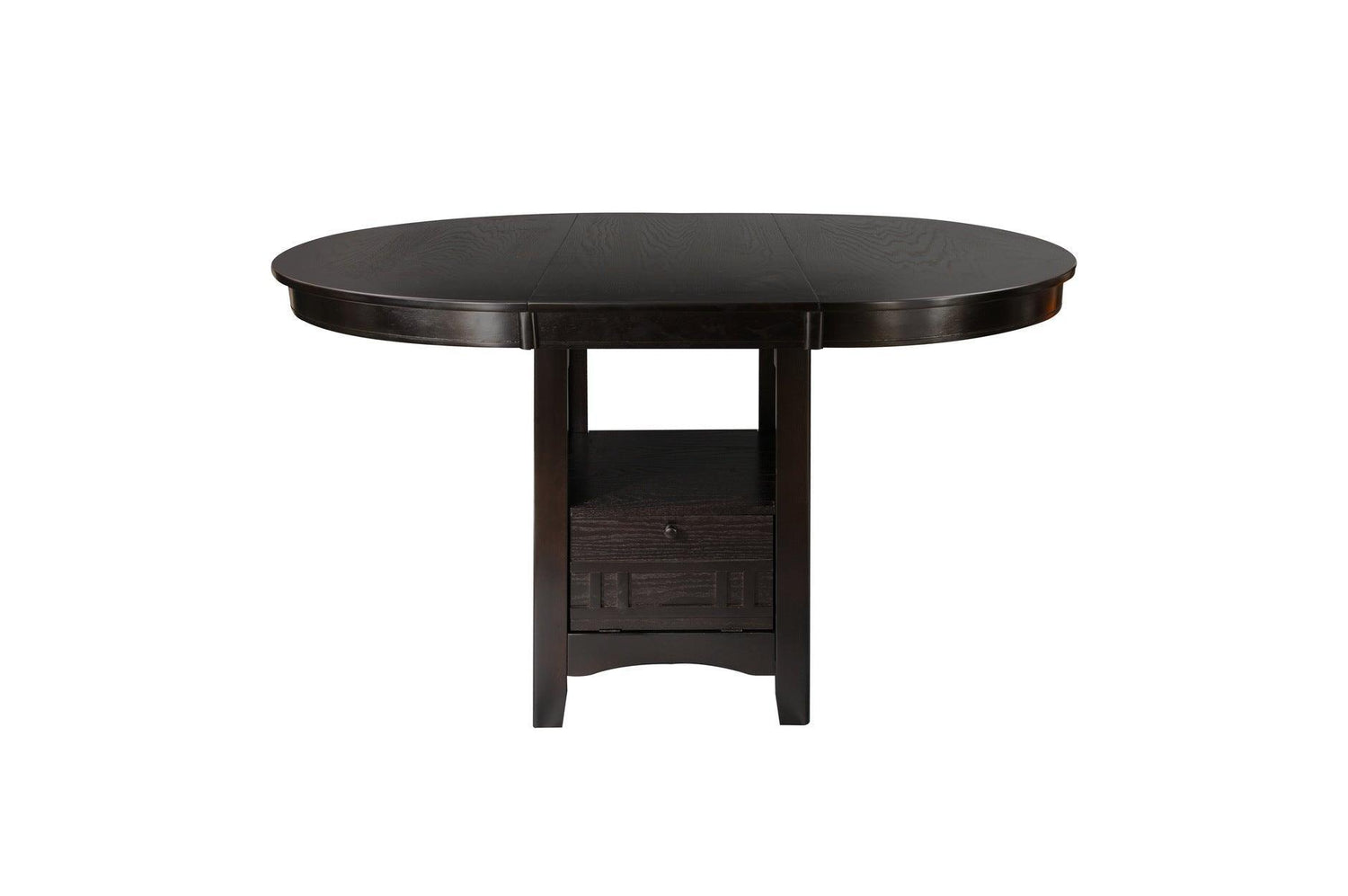 Junipero Dark Cherry Traditional Solid Wood Faux Leather Upholstered Seat Oval Dining Room Set - Ella Furniture