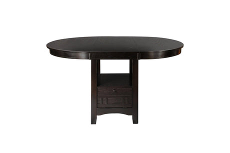 Junipero Dark Cherry Traditional Solid Wood Faux Leather Upholstered Seat Oval Dining Room Set - Ella Furniture