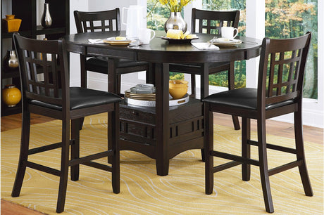 Junipero Dark Cherry Traditional Solid Wood Faux Leather Upholstered Seat Oval Dining Room Set - Ella Furniture