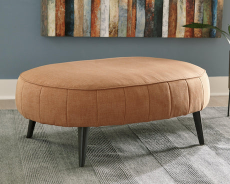Hollyann Gray Chenille Oversized Accent Ottoman - Ella Furniture