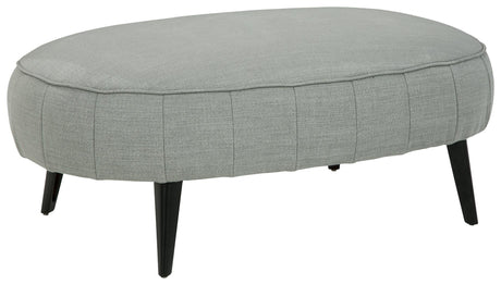 Hollyann Gray Chenille Oversized Accent Ottoman - Ella Furniture