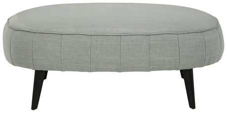 Hollyann Gray Chenille Oversized Accent Ottoman - Ella Furniture