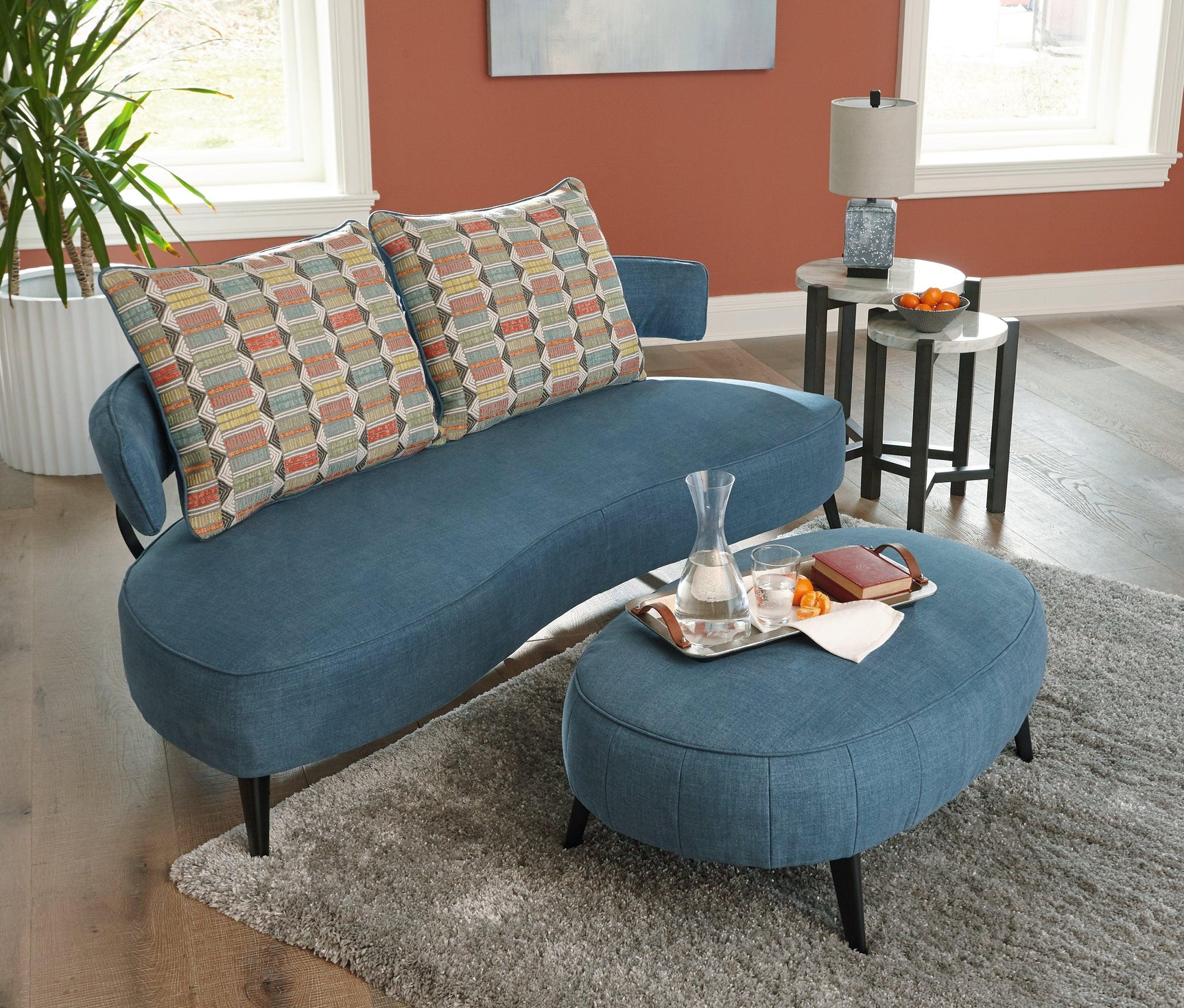 Hollyann Blue Chenille Rta Sofa - Ella Furniture