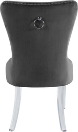 Miley Grey Velvet Dining Chair With Acrylic Legs - Ella Furniture