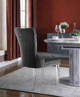 Miley Grey Velvet Dining Chair With Acrylic Legs - Ella Furniture