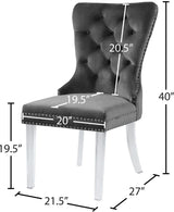 Miley Grey Velvet Dining Chair With Acrylic Legs - Ella Furniture
