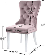 Miley Pink Velvet Dining Chair With Acrylic Legs - Ella Furniture
