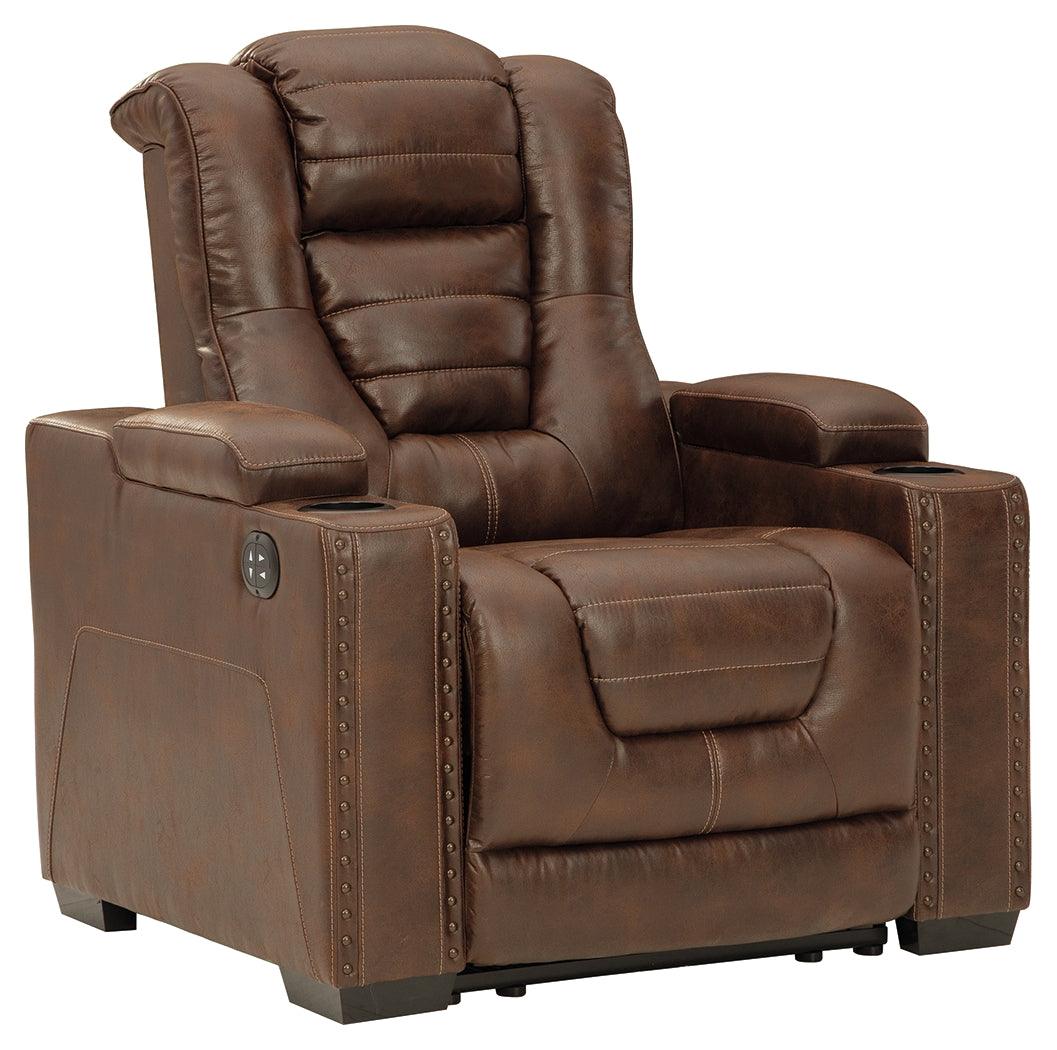 Owner's Box Thyme Faux Leather Power Recliner - Ella Furniture