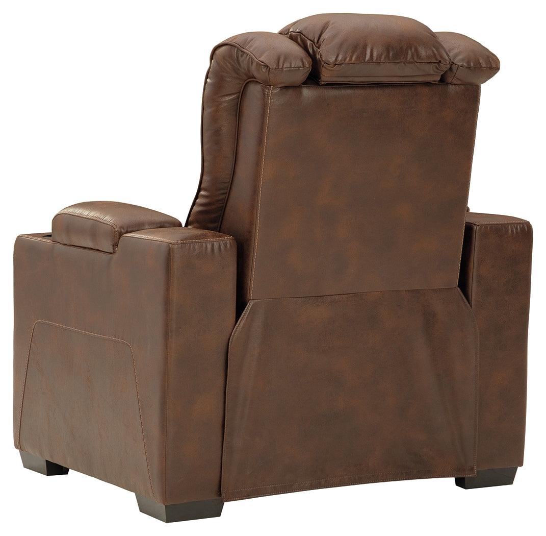 Owner's Box Thyme Faux Leather Power Recliner - Ella Furniture