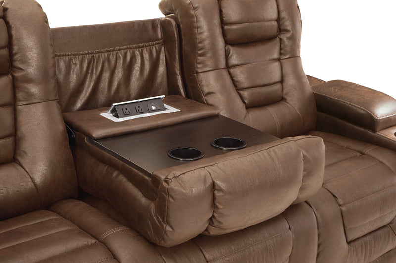 Owner's Box Thyme Faux Leather Power Reclining Sofa - Ella Furniture