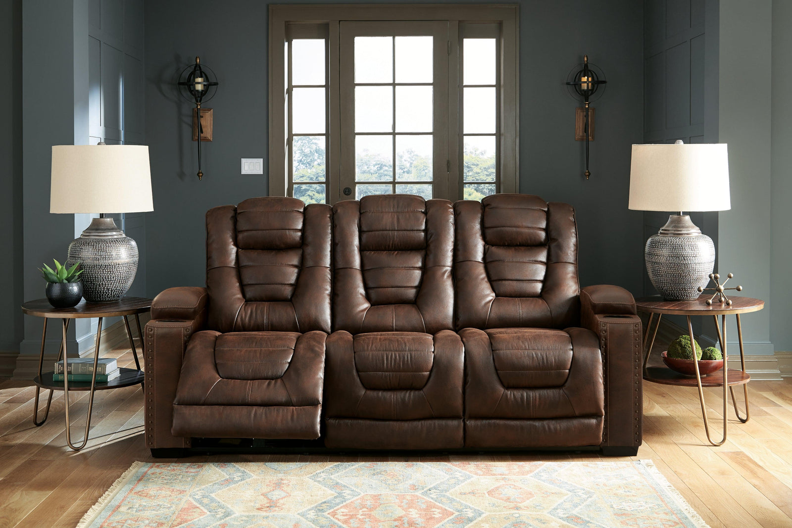 Owner's Box Thyme Faux Leather Power Reclining Sofa