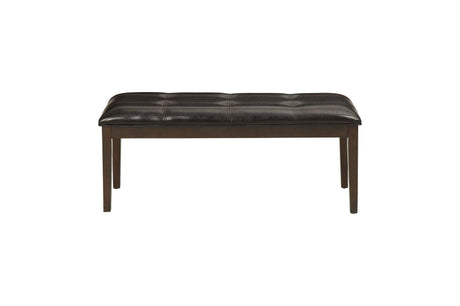 Decatur Dark Cherry, Dark Brown Solid Wood Tufted Seat Faux Marble TopRectangular Dining Room Set - Ella Furniture
