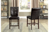 Decatur Dark Brown Wood Faux Leather Upholstered Tufted Faux Marble Rectangular Dining Room Set - Ella Furniture