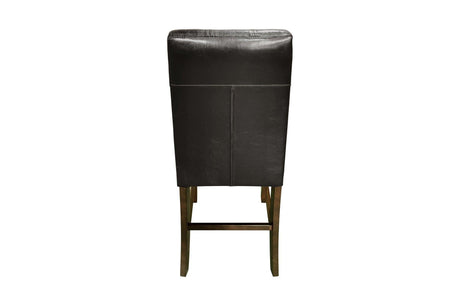 Decatur Dark Brown Wood Faux Leather Upholstered Tufted Faux Marble Rectangular Dining Room Set - Ella Furniture