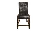 Decatur Dark Brown Wood Faux Leather Upholstered Tufted Faux Marble Rectangular Dining Room Set - Ella Furniture