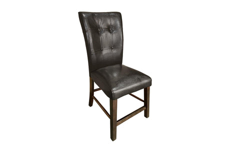 Decatur Dark Brown Wood Faux Leather Upholstered Tufted Faux Marble Rectangular Dining Room Set - Ella Furniture