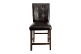 Decatur Dark Brown Wood Faux Leather Upholstered Tufted Faux Marble Rectangular Dining Room Set - Ella Furniture