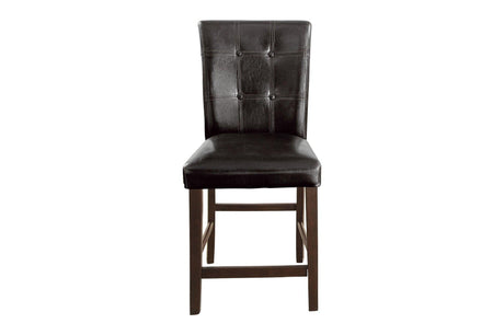 Decatur Dark Brown Wood Faux Leather Upholstered Tufted Faux Marble Rectangular Dining Room Set - Ella Furniture