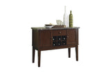 Decatur Dark Cherry, Dark Brown Solid Wood Tufted Seat Faux Marble TopRectangular Dining Room Set - Ella Furniture