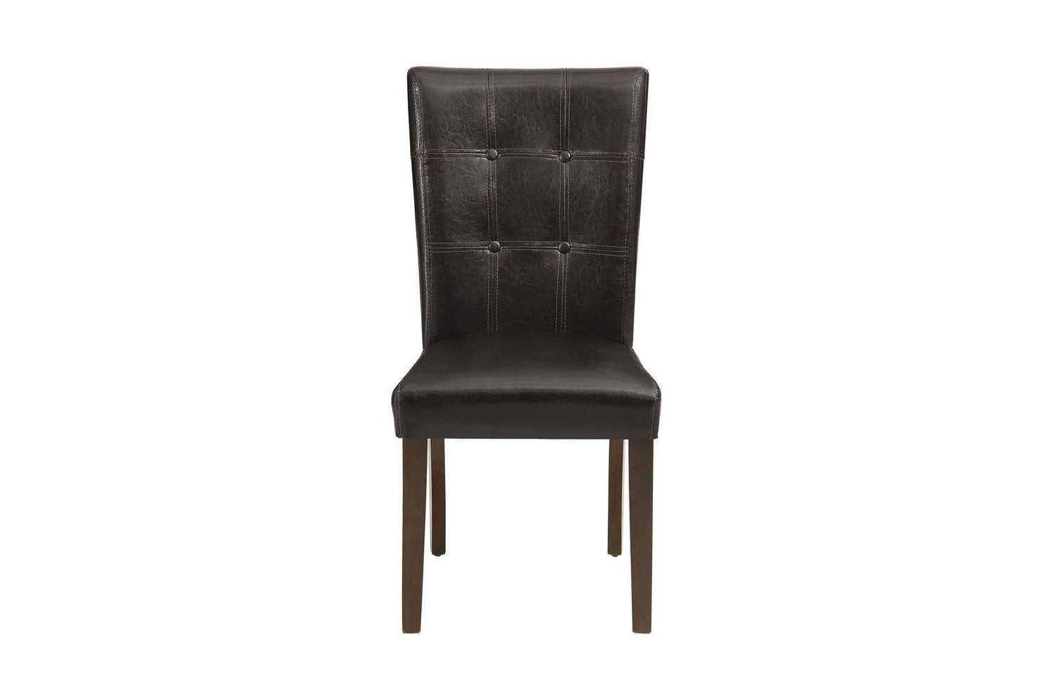 Decatur Dark Cherry, Dark Brown Solid Wood Tufted Seat Faux Marble TopRectangular Dining Room Set - Ella Furniture