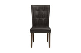 Decatur Dark Cherry, Dark Brown Solid Wood Tufted Seat Faux Marble TopRectangular Dining Room Set - Ella Furniture