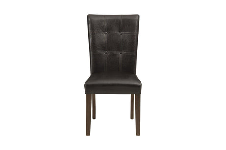 Decatur Dark Cherry, Dark Brown Solid Wood Tufted Seat Faux Marble TopRectangular Dining Room Set - Ella Furniture