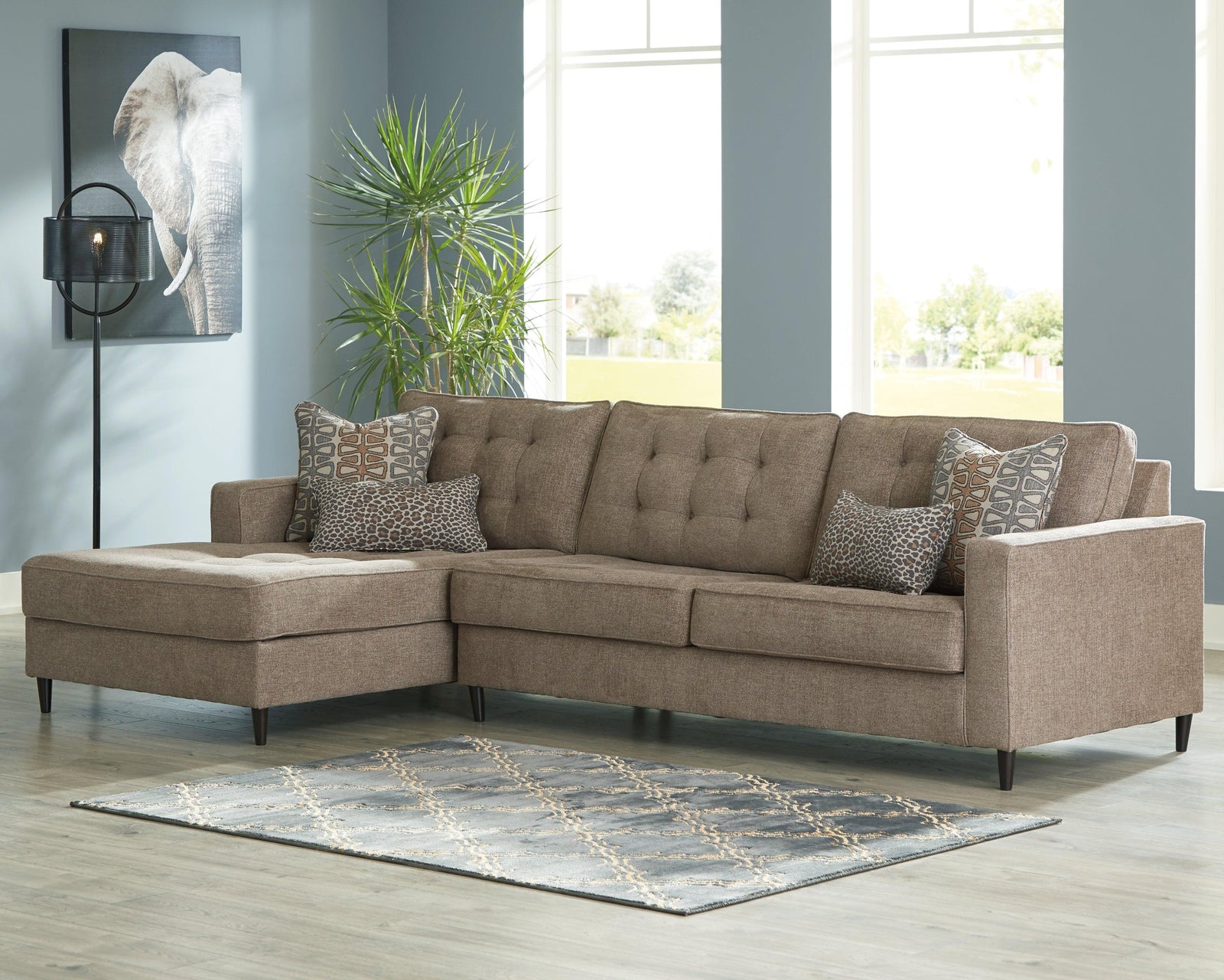 Flintshire Auburn Textured 2-Piece Sectional With Chaise