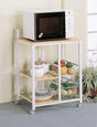 Kelvin 2-Shelf Kitchen Cart Natural Brown And White - Ella Furniture