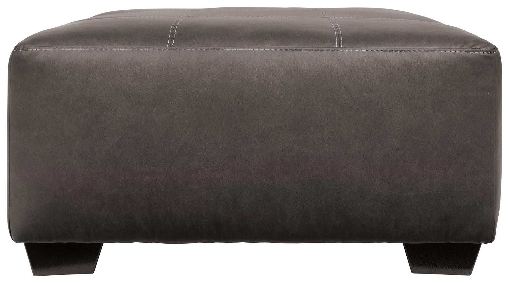 Aberton Gray Faux Leather Oversized Accent Ottoman - Ella Furniture