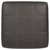 Aberton Gray Faux Leather Oversized Accent Ottoman - Ella Furniture