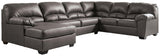 Aberton Gray 3-Piece Sectional With Chaise - Ella Furniture