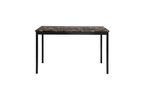 Tempe Dark Brown Modern Contemporary Transitional Faux Marble, Faux Leather Writing Desk And Chair - Ella Furniture