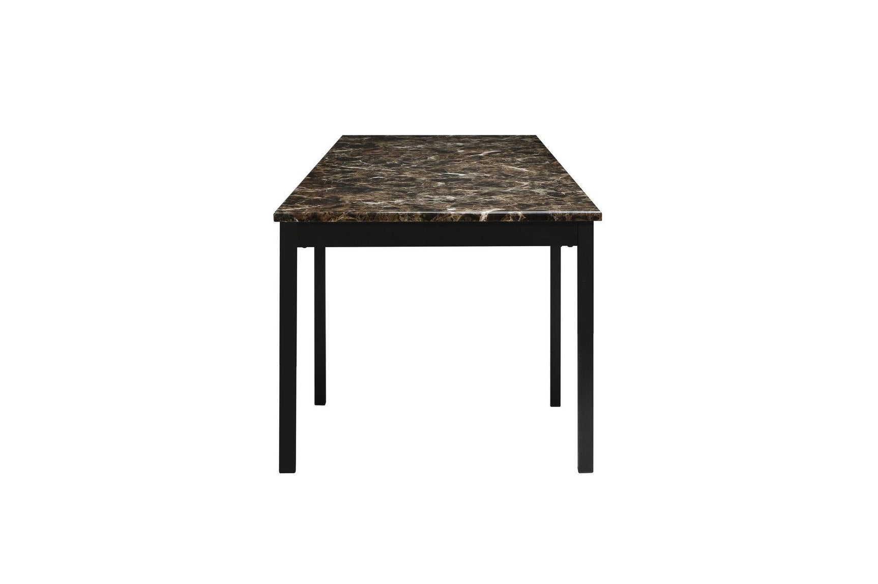 Tempe Dark Brown Modern Contemporary Transitional Faux Marble, Faux Leather Writing Desk And Chair - Ella Furniture
