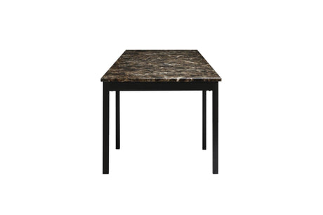 Tempe Dark Brown Modern Contemporary Transitional Faux Marble, Faux Leather Writing Desk And Chair - Ella Furniture