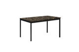 Tempe Dark Brown Modern Contemporary Transitional Faux Marble, Faux Leather Writing Desk And Chair - Ella Furniture